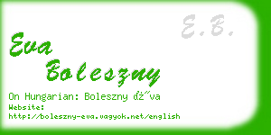 eva boleszny business card